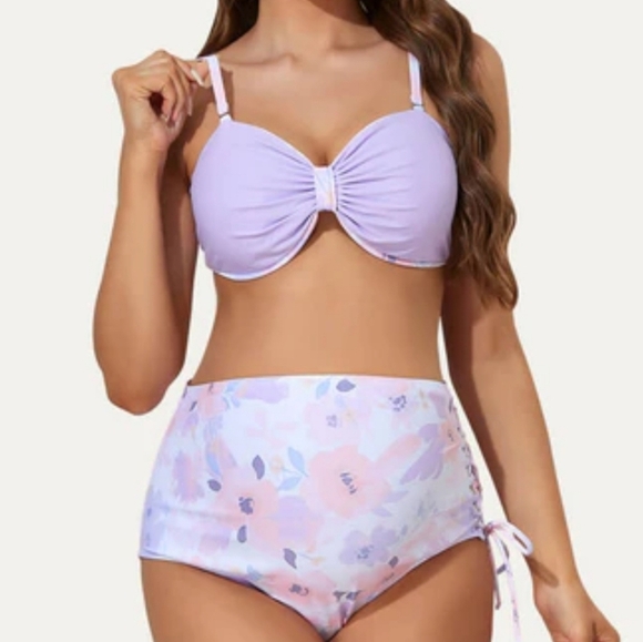 Summer Mae Reversible Butterfly Bow Tie Maternity Bikini Set Size Small - Picture 3 of 13